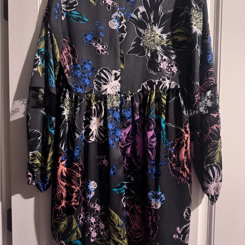 Guess Pink and Black A-line Dress with Mock Neck - Picture 4 of 4